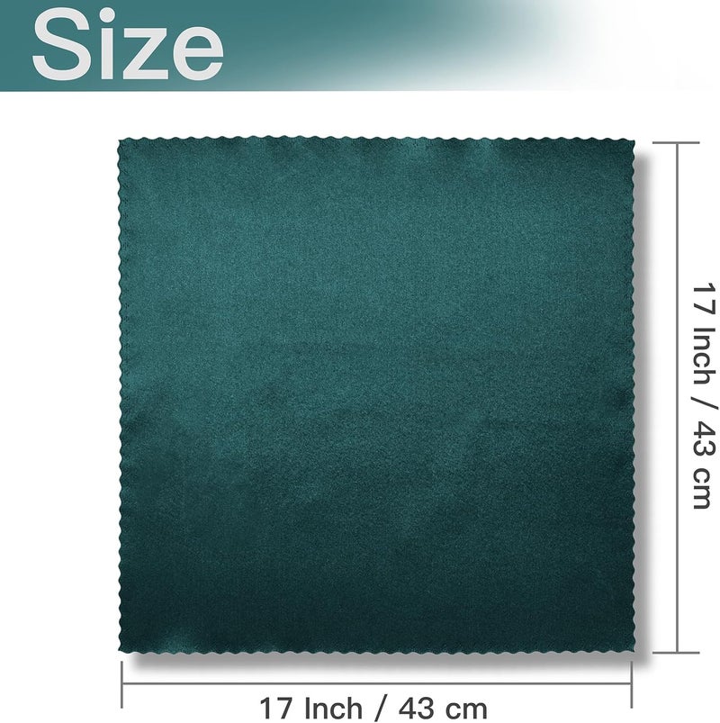 VACVELT 24 Pack Hunter Green Satin Napkins 17x17 Inch for Wedding Elegant Dinner Square Table Decor Restaurant Banquet Graduation Party  Scalloped Silky Cloth - Image 5