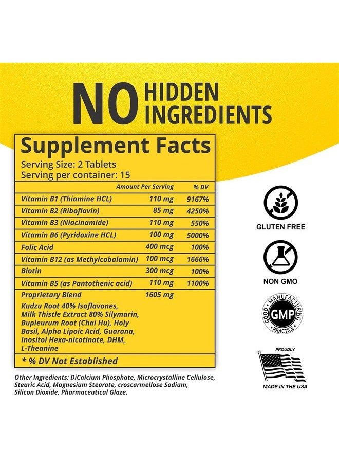 VITINITY - Anti-Alcohol Drink Support Supplements - Craving Support, Liver Health, Kudzu, Milk Thistle, Holy Basil, DHM for All Natural Cleanse, Gradual Reduction, and System Replenisher (60 Days) - Image 1