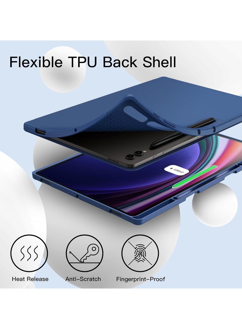 DUSALA Case for Samsung Galaxy Tab S9 Ultra 14.6 Inch with S Pen Holder, Soft TPU Tri-Fold Stand Protective Tablet Cover, Support S Pen Charging, Auto Wake/Sleep - Image 4