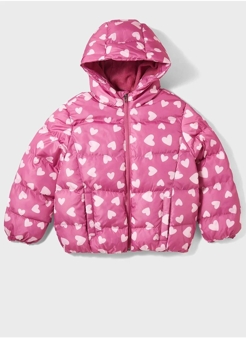 جون Kids Heart Printed Basic Jacket