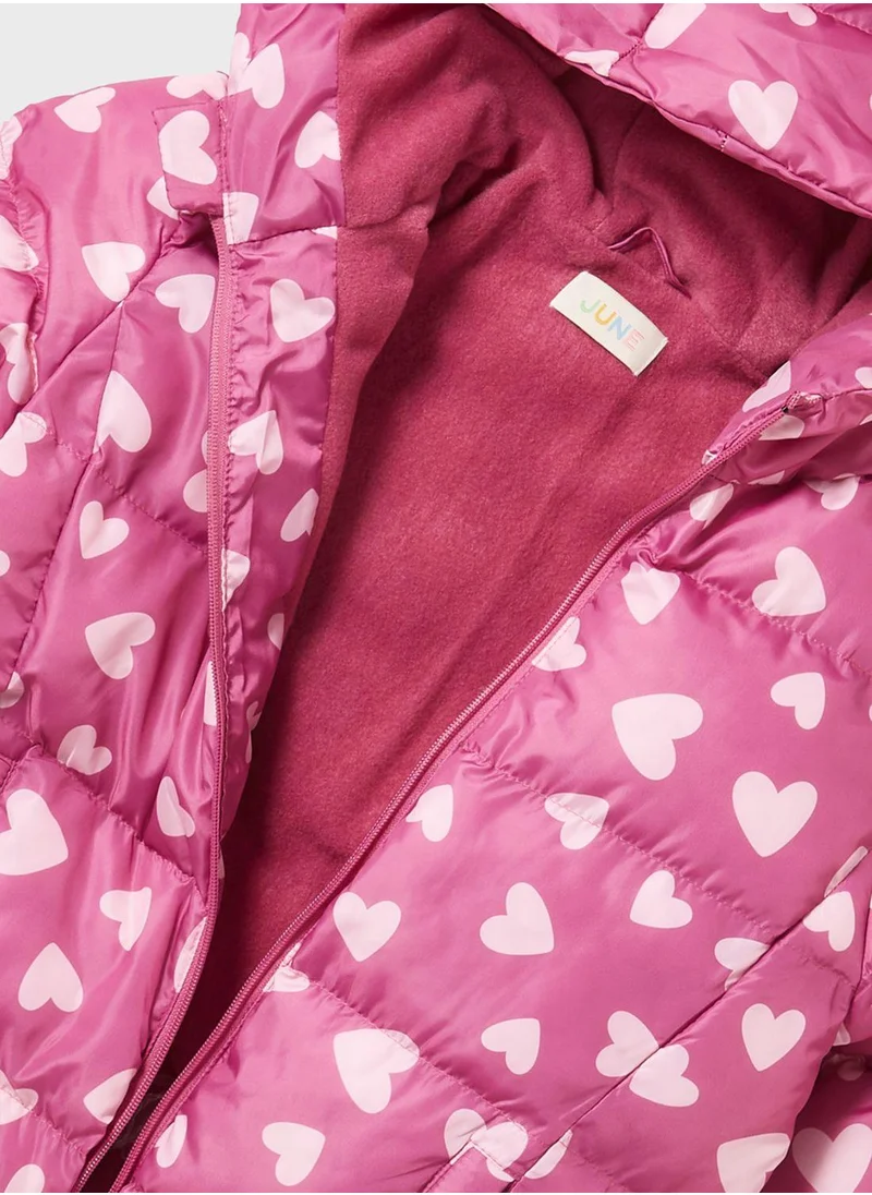 جون Kids Heart Printed Basic Jacket