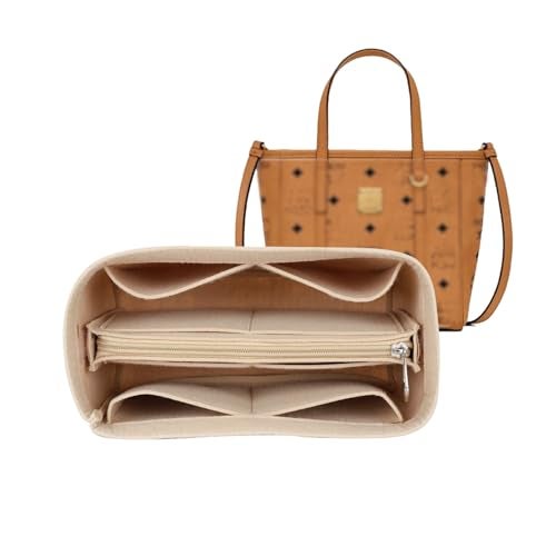 Lckaey purse insert for small tote bags woman felt insert organizer 3020khaki-S - Image 1