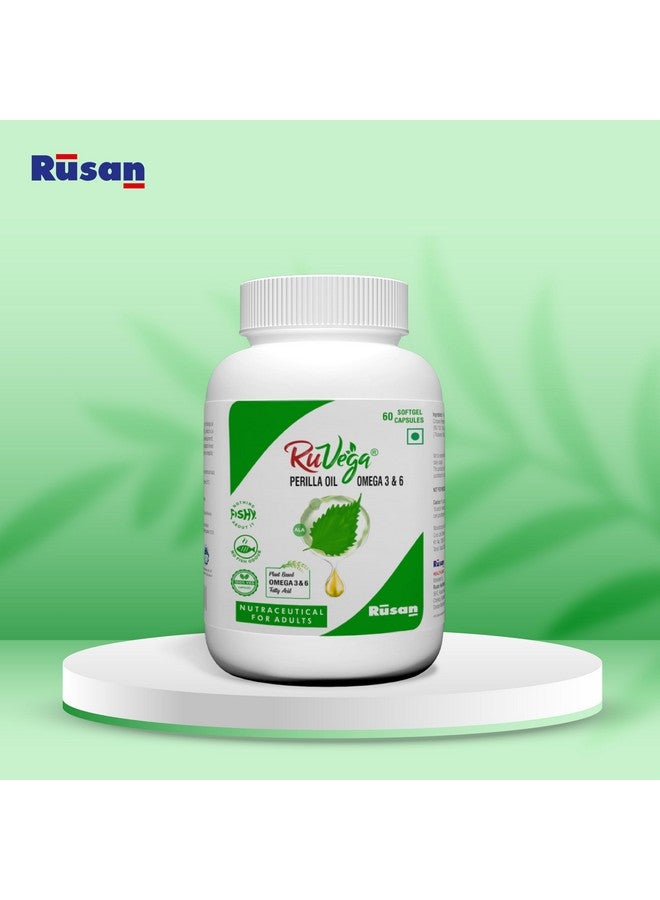 Rusan RuVega™ Perilla Oil Plant Based OMEGA-3 Fatty Acid Softgel Capsules (Pack of 1 (60 Count)) - Image 2