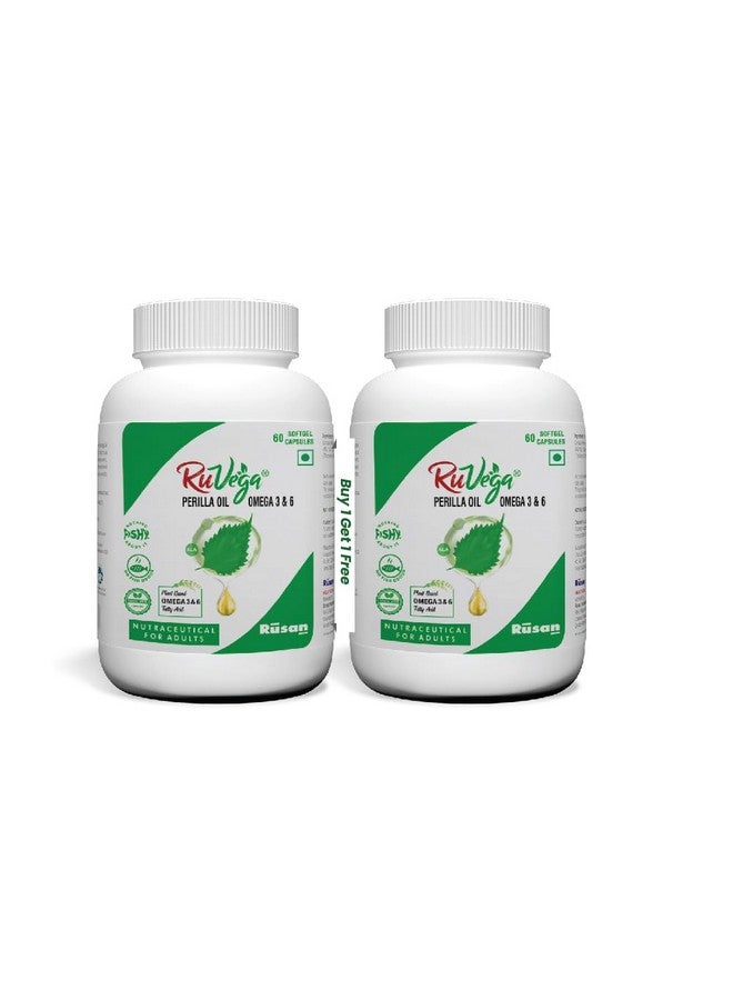 Rusan RuVega™ Perilla Oil Plant Based OMEGA-3 Fatty Acid Softgel Capsules (Pack of 1 (60 Count)) - Image 1