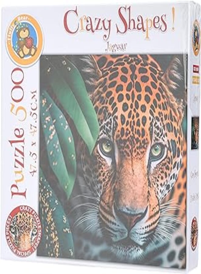 Fluffy Bear Jaguar Crazy Shapes Puzzle 500-Pieces
