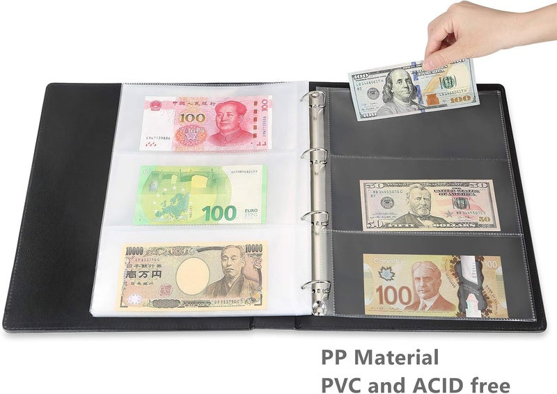 مودور صفحات تخزين العملات من ماركة ، تحتوي على 60 جيبًا، مصنوعة من مادة البولي بروبيلين (PP)، خالية من مادة البولي فينيل كلوريد (PVC) والأحماض؛ أوراق إضافية لحاملات الأوراق ذات 3 جيوب، مناسبة للمجمعين، تحتوي على أغلفة لإعادة تعبئة الثقوب. - Image 3