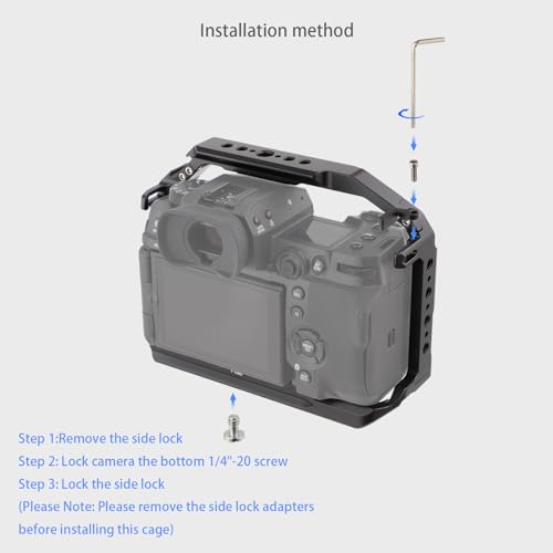 Leftfoto XH2/XH2S Camera Cage - Aluminum Rig with Arca Base,NATO Rail,ARRI Threads fits DJI RS Stabilizer-for FujiFilm X-H2/X-H2S Vlog Video Shooting - Image 5