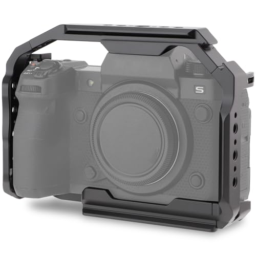 Leftfoto XH2/XH2S Camera Cage - Aluminum Rig with Arca Base,NATO Rail,ARRI Threads fits DJI RS Stabilizer-for FujiFilm X-H2/X-H2S Vlog Video Shooting - Image 1