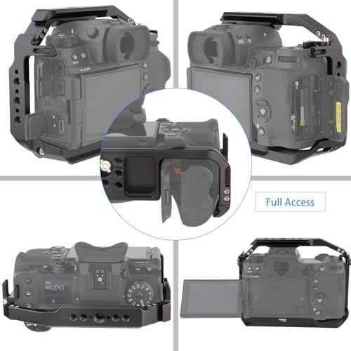 Leftfoto XH2/XH2S Camera Cage - Aluminum Rig with Arca Base,NATO Rail,ARRI Threads fits DJI RS Stabilizer-for FujiFilm X-H2/X-H2S Vlog Video Shooting - Image 4
