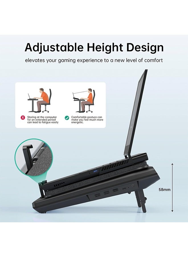 llano - llano V12 Notebook Press - air Cooling Fan with Adjustable Wind Speed - Classic Version without Lights (Computer Stand) - Image 1