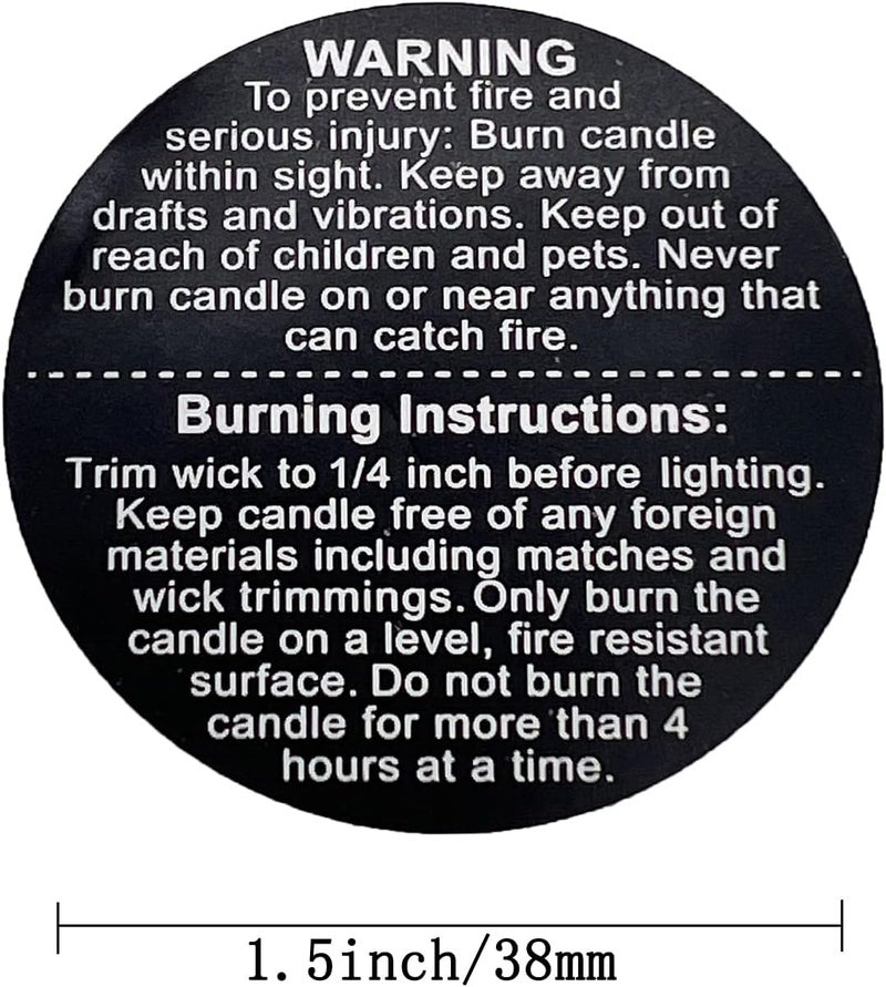 MYYZMY 1000pcs Candle Warning Labels, 1.5in Black Round Labels for Candle Jars & Containers - Image 2