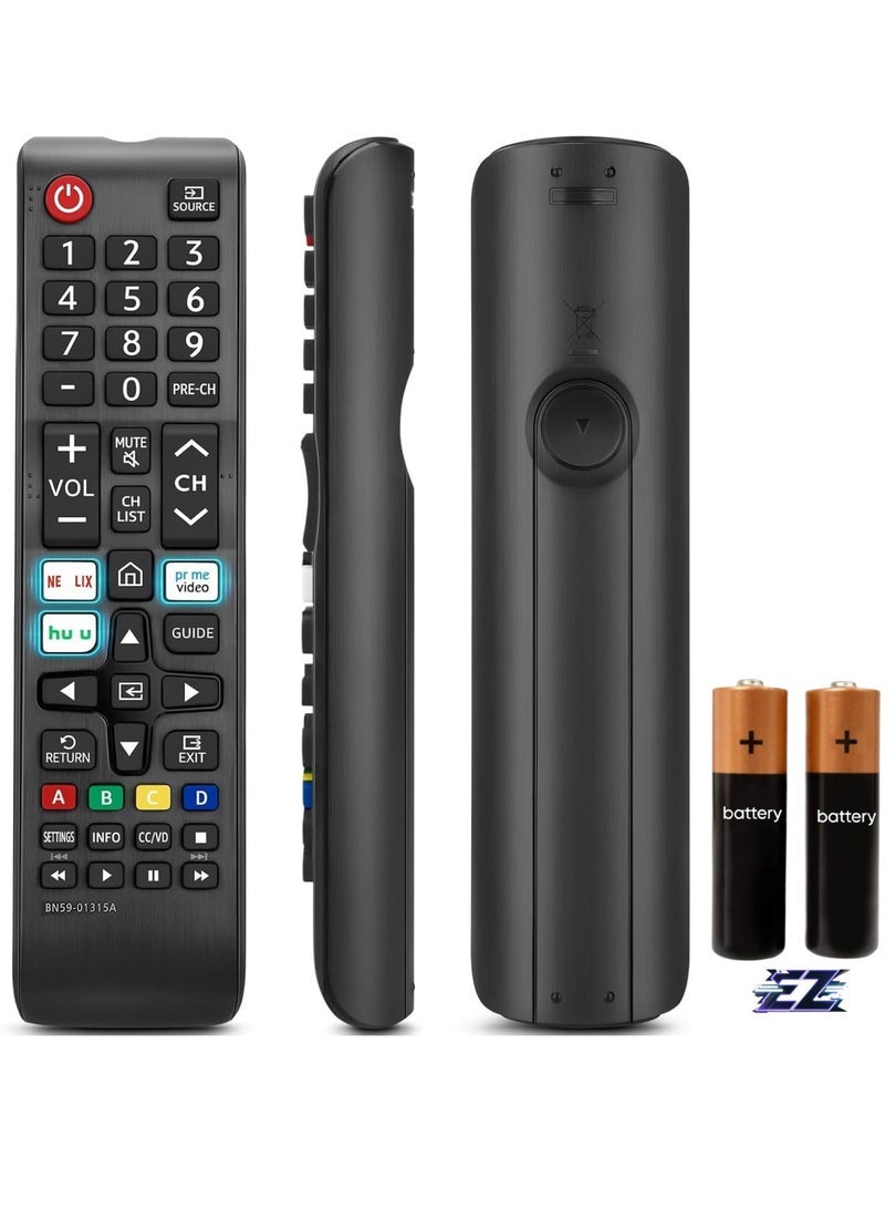 PopZa N59-01315A Replacement Remote Control for Samsung Smart TV All Samsung LED QLED LCD Series 6/7/8/9 4K UHD HDTV HDR Smart Curved Flat TV with Netflix Prime Video Hulu Button with battery - Image 1
