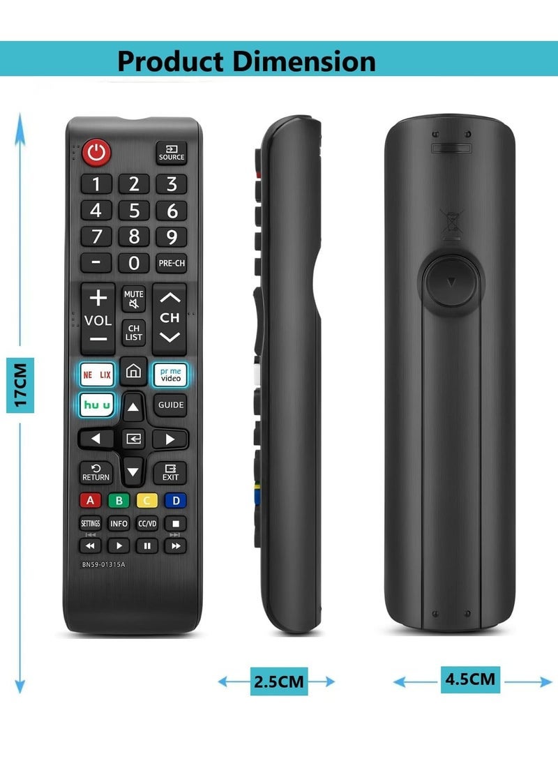PopZa N59-01315A Replacement Remote Control for Samsung Smart TV All Samsung LED QLED LCD Series 6/7/8/9 4K UHD HDTV HDR Smart Curved Flat TV with Netflix Prime Video Hulu Button with battery - Image 5