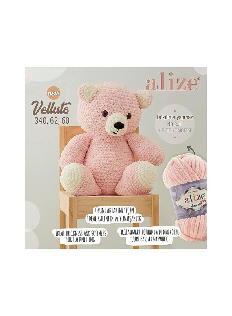 خيوط اليزا قطيفه غزل من صوف الاطفال التركي فيلوتو من الشانيل الناعم من اليز، ضخمة للغاية، مخصصة للحياكة اليدوية وللكروشيه، كرة مقاس XXL لاميجورومي، وزن 100 جرام، مجموعة من 5 قطع (كحلي، 360) - Image 2