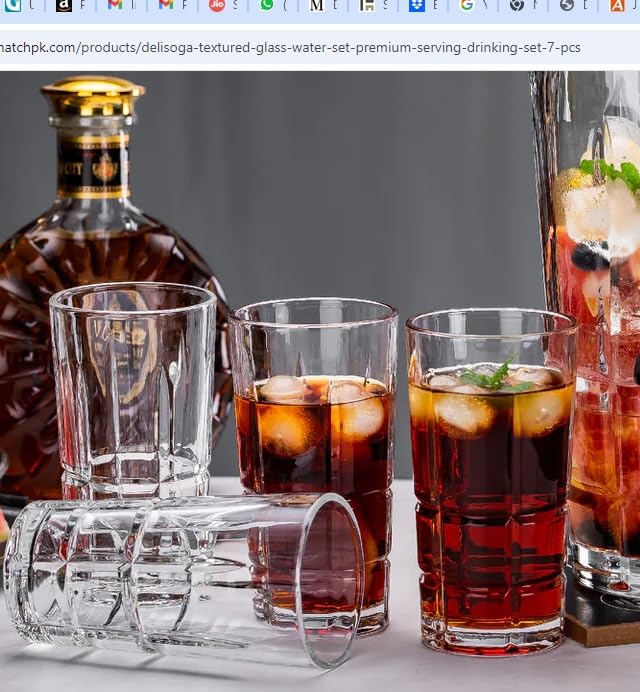 IndusBay® 6 Pieces 280 ML Juice Beer Glass Drinking Whisky Glass Mug Bar Tumbler Glasses for Scotch, Bourbon, Liquor and Cocktail Drinks, Clear - Image 5