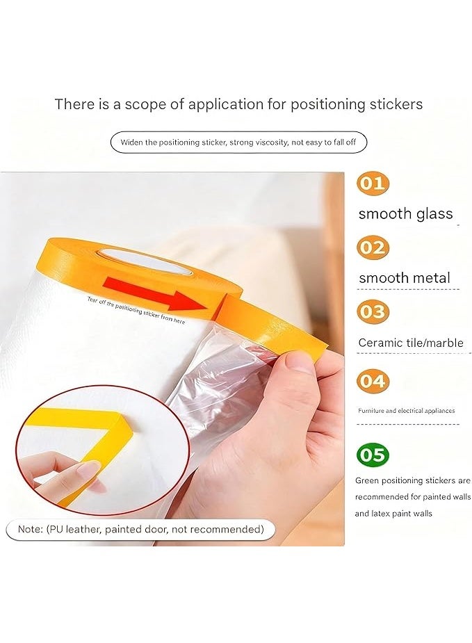 جرين تايجر لفافتان من غشاء التغطية المسبقة - 2.4 متر × 20 متر، بلاستيك مقاوم للماء للرسامين، للديكور، والأثاث، وحماية السيارات، وحماية الأجهزة - Image 3