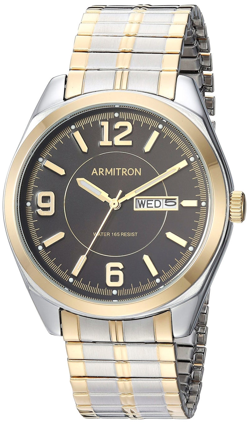 Armitron Men's 20/4591BKTT Day/Date Function Two-Tone Expansion Band Watch - Image 4