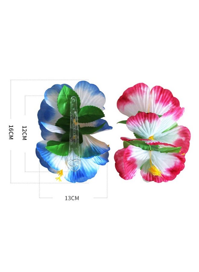 Teensery 6 Pcs Hibiscus Flower Hair Clips Hawaiian Beach Theme Artifical Flower Hair Accessories For Women Girls Costume Party Favors Random Color  - Image 3