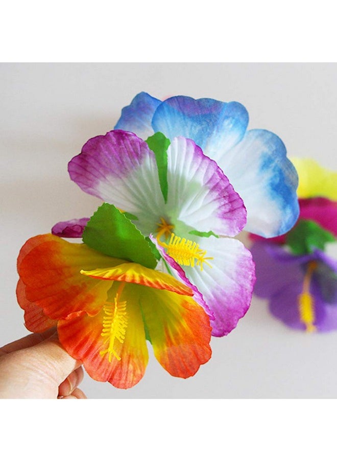 Teensery 6 Pcs Hibiscus Flower Hair Clips Hawaiian Beach Theme Artifical Flower Hair Accessories For Women Girls Costume Party Favors Random Color  - Image 5
