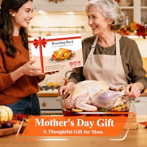 DePango Oval Turkey Roasting Rack,12 Inch Stainless Steel Rack for Thanksgiving Christmas Gifts, Non-Stick Wire Rack Safe for Thanksgiving Turkey, Roasting and Cooling - Image 4