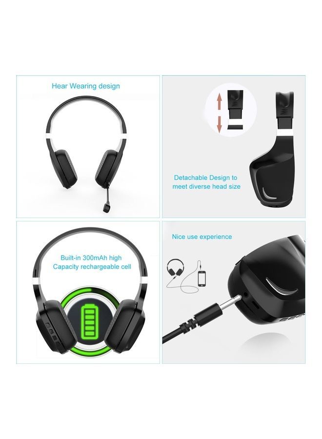 NIBEMINENT Wireless Gaming Over-Ear Headphones Black  - Image 3