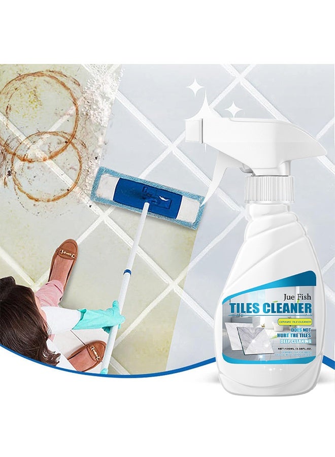 JUE FISH Tiles Cleaner Spray, Ceramic Tile & Grout Cleaner, Floor Tile Descaling And Cleaning Artifact For Home, Kitchen, Bathroom, Floor Cleaner For Porcelain, Marble, Granite, Vinyl And More, Floor Tile Descaling And Cleaning Artifact, 100ml - Image 4