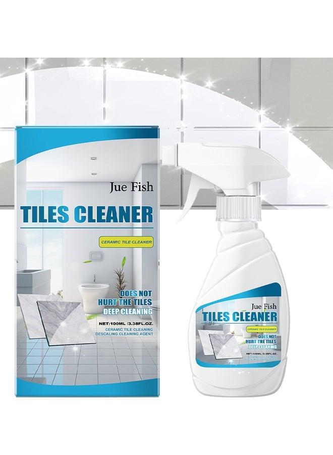 JUE FISH Tiles Cleaner Spray, Ceramic Tile & Grout Cleaner, Floor Tile Descaling And Cleaning Artifact For Home, Kitchen, Bathroom, Floor Cleaner For Porcelain, Marble, Granite, Vinyl And More, Floor Tile Descaling And Cleaning Artifact, 100ml - Image 1