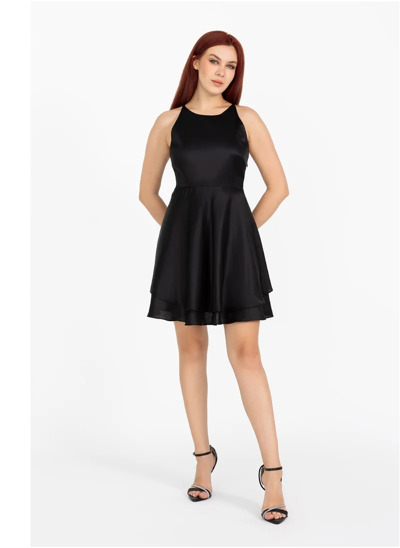 IZEL Black Mini halter Dress