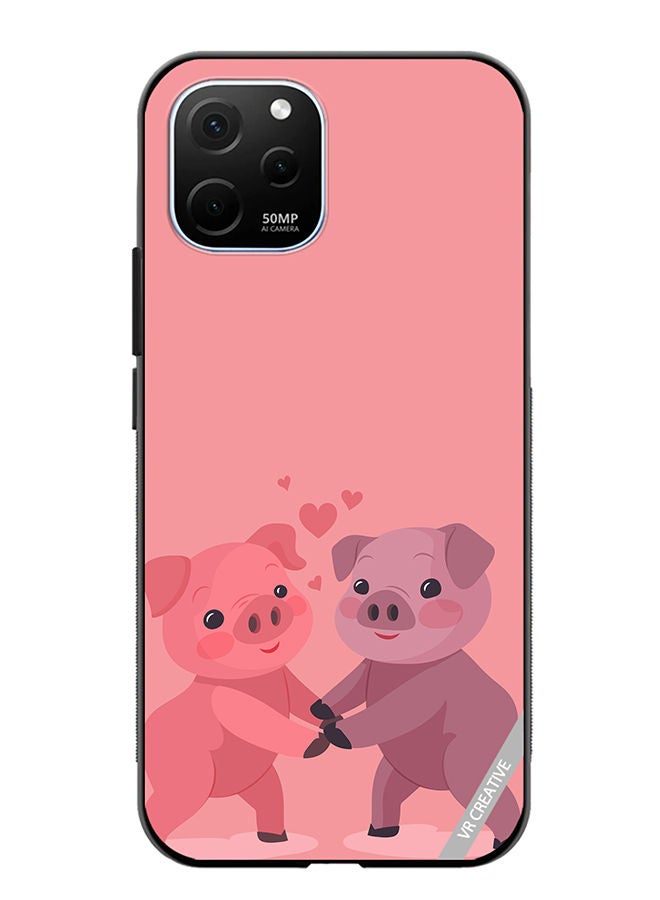 VR CREATIVE Protective Case Cover For Huawei Enjoy 50z Love Pig Design Multicolour - Image 1