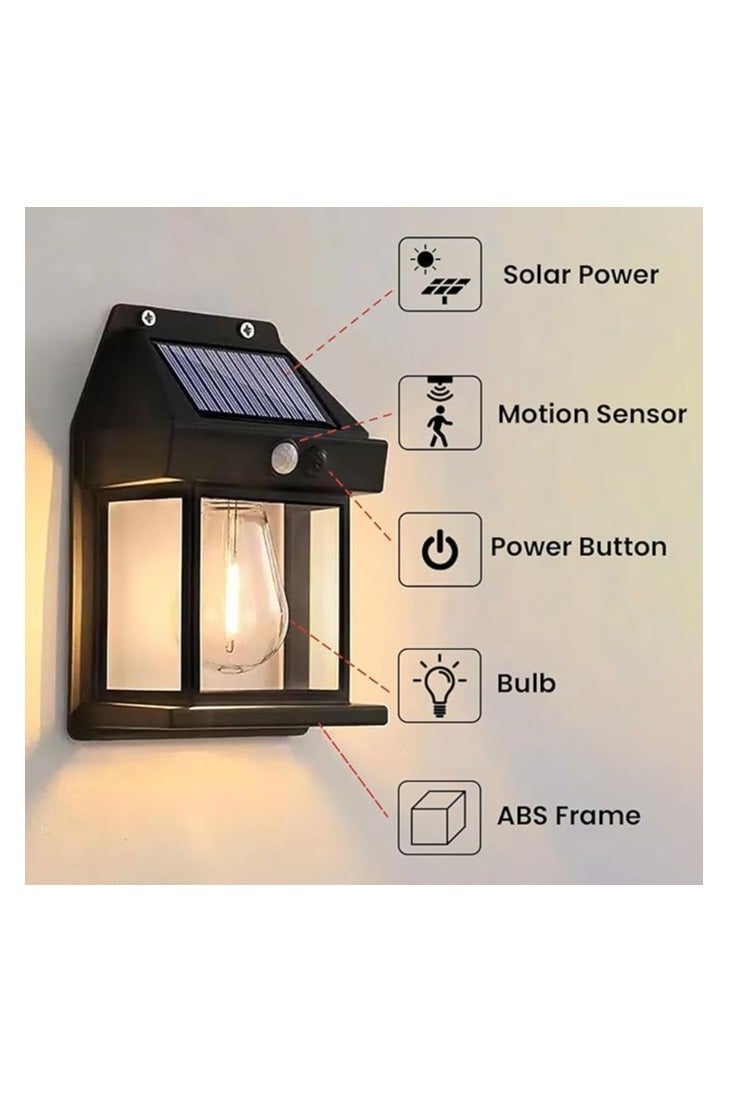 ailash Vision Solar Wall Light with Motion Sensor – IP65 Waterproof Outdoor Tungsten Bulb Design for Garden & Patio (1 Pc, Plastic) - Image 3