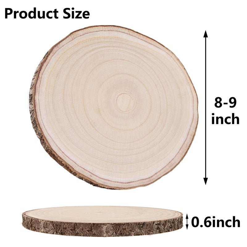 Ninekong 10 Pcs Natural Paulownia Wood Slices 8-9 Inches,Wood Slices for Centerpieces Table Decorations,Unfinished Rounds for Crafts, for Rustic Wedding Decoration Projects - Image 2