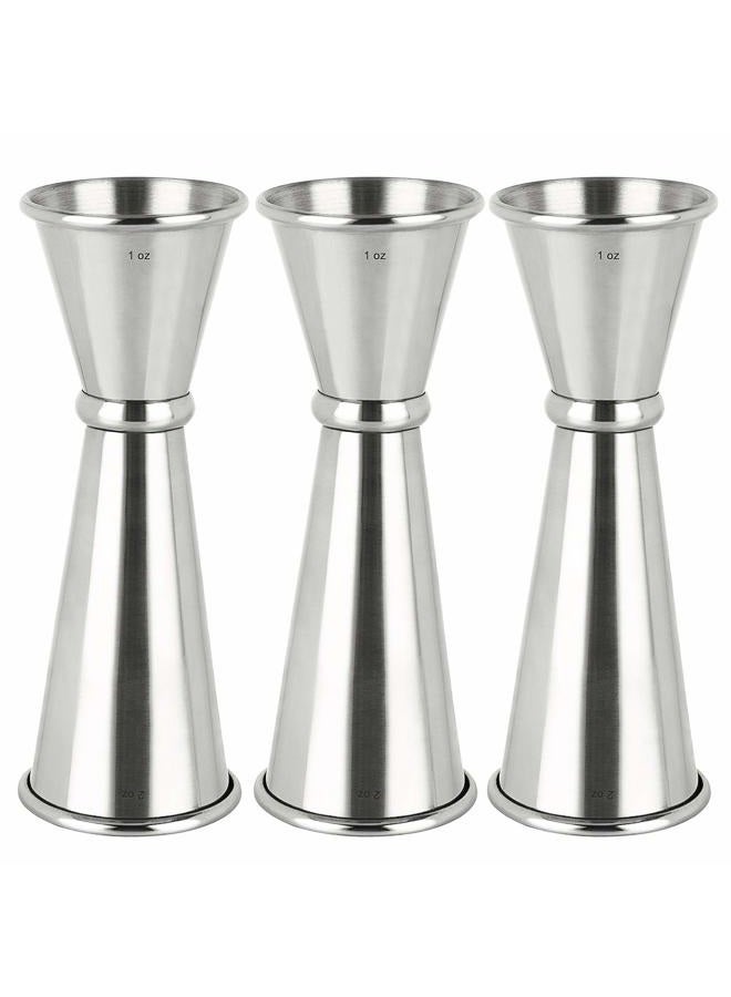 Awpeye 3PCS Double Jigger & Cocktail Jiggers Stainless Steel 1 Ounce X 2 Ounce Alcohol Measuring Tools - Image 1