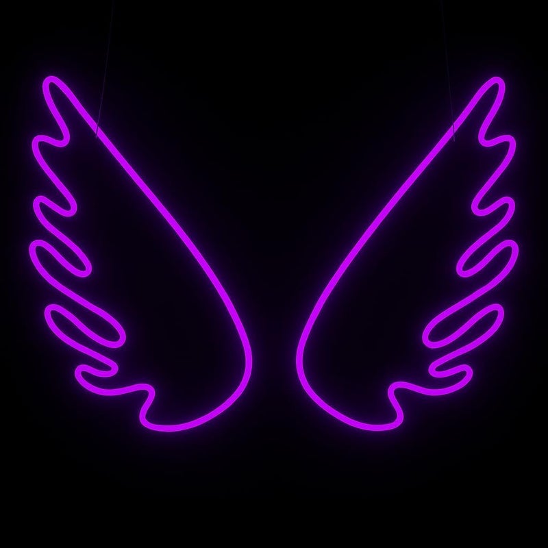 Horoof Home Purple Angel Wings Neon LED Wall Light - Image 1