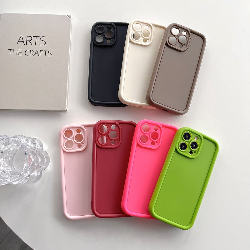 HuHa Protective Cover For iPhone SE 2022 / 2020 / 8 / 7 Fine Hole Shockproof Frame Frosted TPU Phone Case(Beige) - Image 2