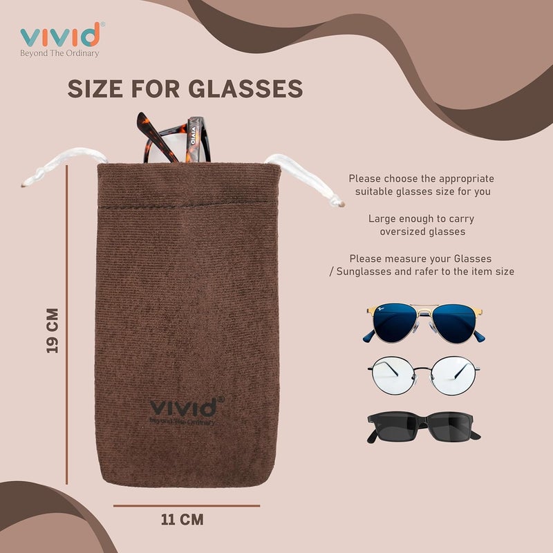 Vivid Unisex Adult Soft Microfiber Velvet Pouch for Sunglasses & Eyeglasses – Multipurpose Case for Spectacles, Earphones, Makeup & Accessories | Closure – Dori - Image 3