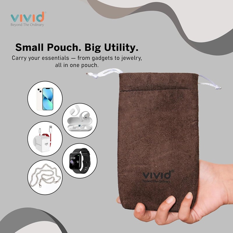 Vivid Unisex Adult Soft Microfiber Velvet Pouch for Sunglasses & Eyeglasses – Multipurpose Case for Spectacles, Earphones, Makeup & Accessories | Closure – Dori - Image 4