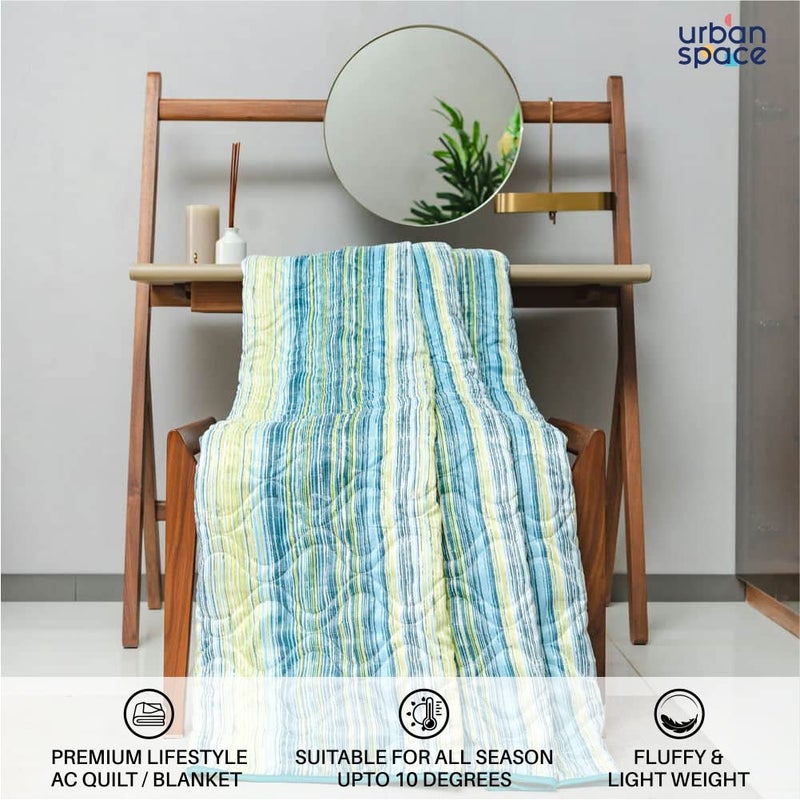 Urban Space بطانية دوفية مريحة من القطن 100% لسرير مزدوج مع 1 ملاءة سرير مزدوج من القطن مع 2 غطاء وسادة مجموعة 4 قطع مائية رائعة لندن - Image 4