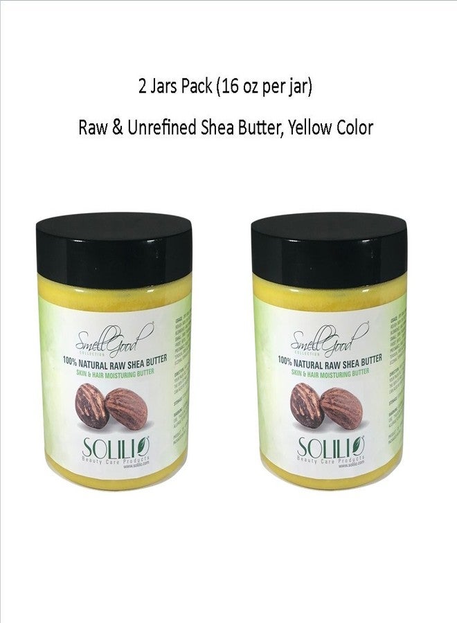 SmellGood - Pure Unrefined Shea Butter, totally natural and organic, yellow color, packed in 16 oz Jar, 2 Units - Image 3