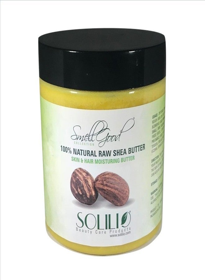 SmellGood - Pure Unrefined Shea Butter, totally natural and organic, yellow color, packed in 16 oz Jar, 2 Units - Image 1