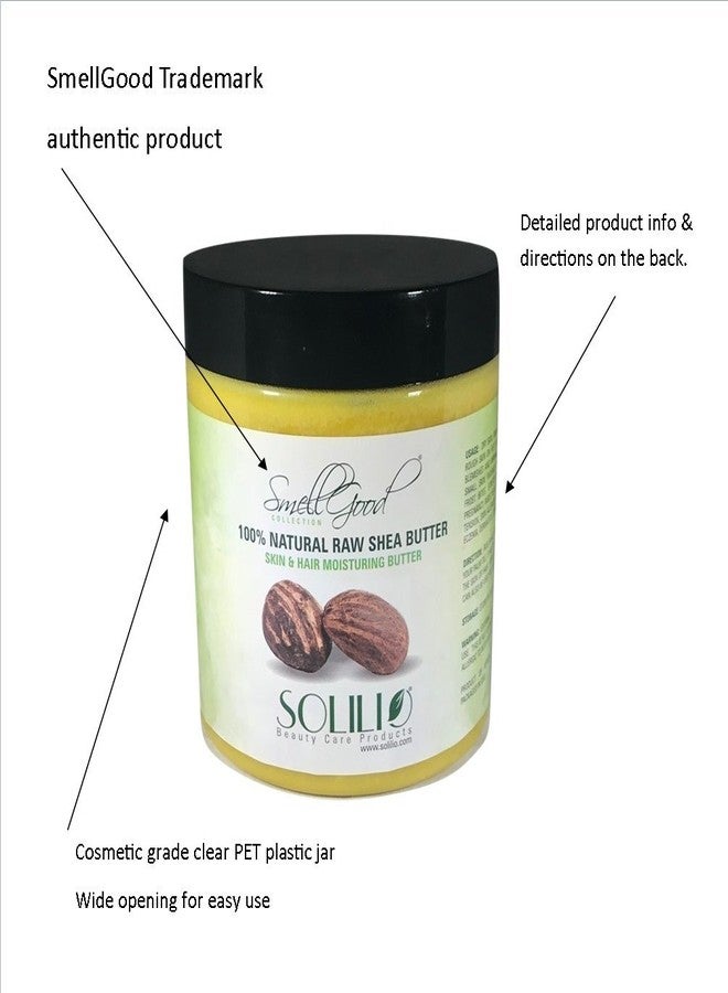 SmellGood - Pure Unrefined Shea Butter, totally natural and organic, yellow color, packed in 16 oz Jar, 2 Units - Image 2