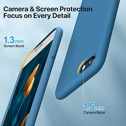 Miracase Ultra Slim Designed for iPhone SE Case 2022(3rd Gen)/iPhone SE 2020 Case(2nd Gen)/iPhone 7 Case/iPhone 8 Case with Screen Protector, Multi-Color Silicone Shockproof Phone Case(Capri Blue) - Image 4