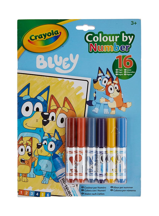 Crayola Colour by Numbers Bluey (Includes 16 Colouring Pages and 6 Mini-Markers) | Early Years Educational Colouring Fun | For Ages 3+ - Image 3