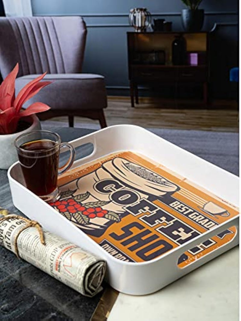 Goodhomes Melamine Rectangular Tea-Coffee Serving Tray MT328 - Image 1