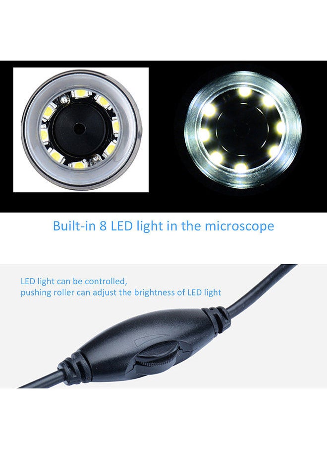 Generic - 1000x Magnification USB Digital Microscope Built-in 8 LED Camera Magnifier with Base Stand Holder Support for Windows XP/Vista/Win 7 8 10/Android Phones - Image 1