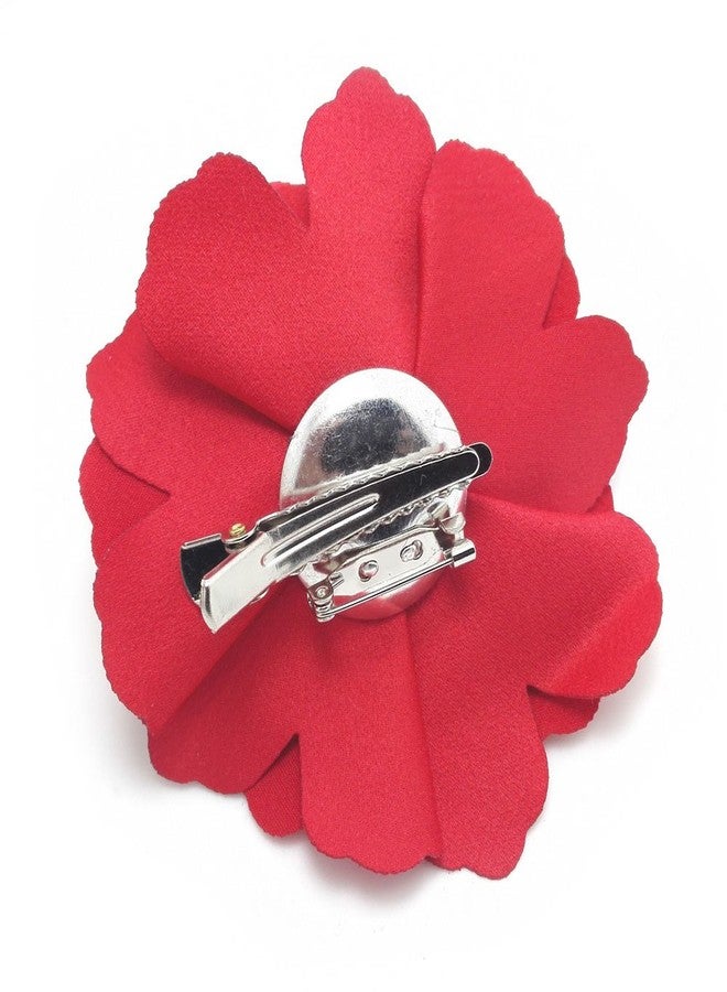 ميليويش مشبك شعر ودبوس بروش على شكل زهرة الكاميليا من ميليويش (أحمر) (A74) - Image 2