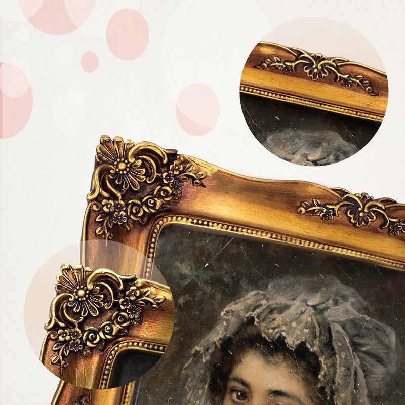 FJXMFRAME Vintage 8x10 Picture Frame Gold Antique Picture Frames for Wall Hanging & Tabletop, Ornate Baroque Frames 8x10 or Matted to 5x7 Photo (8x10 inch, Bronze) - Image 4