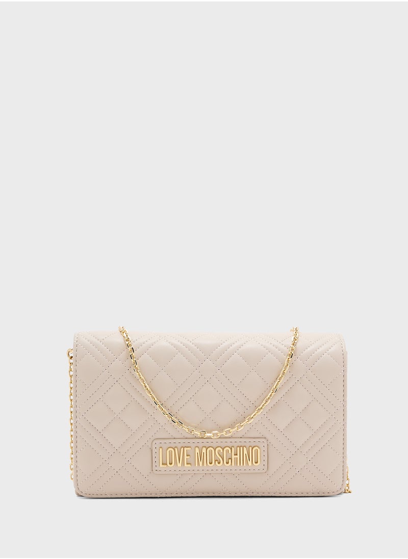 Love Moschino - Chain Detailed Flap Over Clutche - Image 1