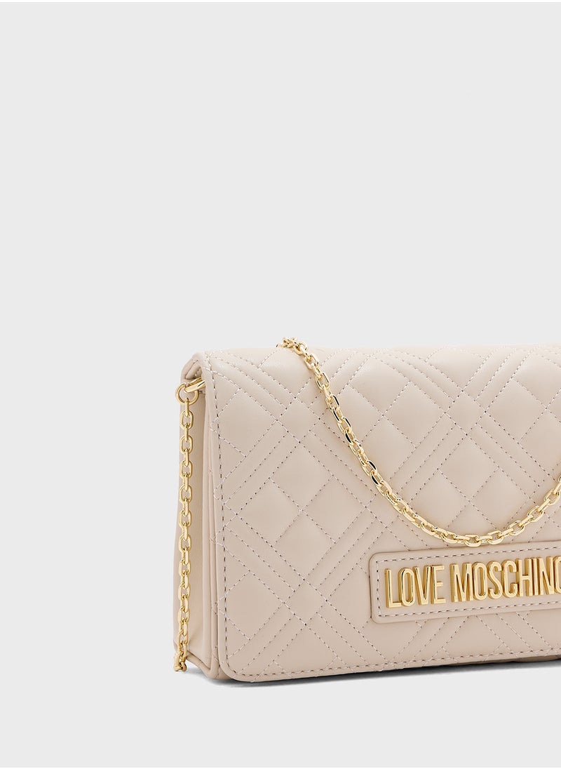 Love Moschino - Chain Detailed Flap Over Clutche - Image 1