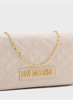 Love Moschino Chain Detailed Flap Over Clutche  - Image 4