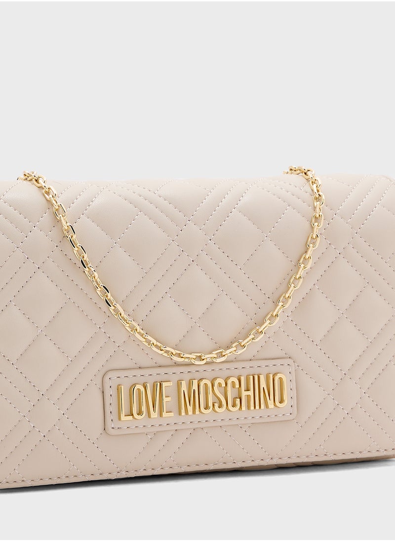 Love Moschino - Chain Detailed Flap Over Clutche - Image 1